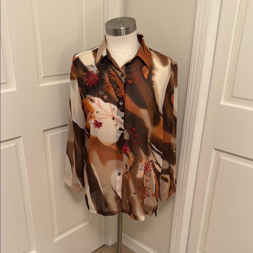 Women’s Brown Floral Shirt